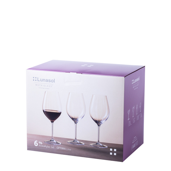 Rotweingläser 660 ml 6er-Set - Optima Line Glas Lunasol