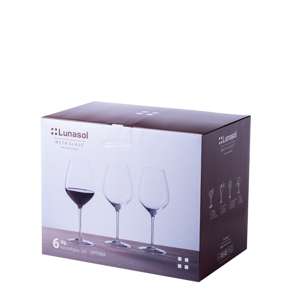 Rotweingläser 570 ml 6er-Set - Optima Glas Lunasol