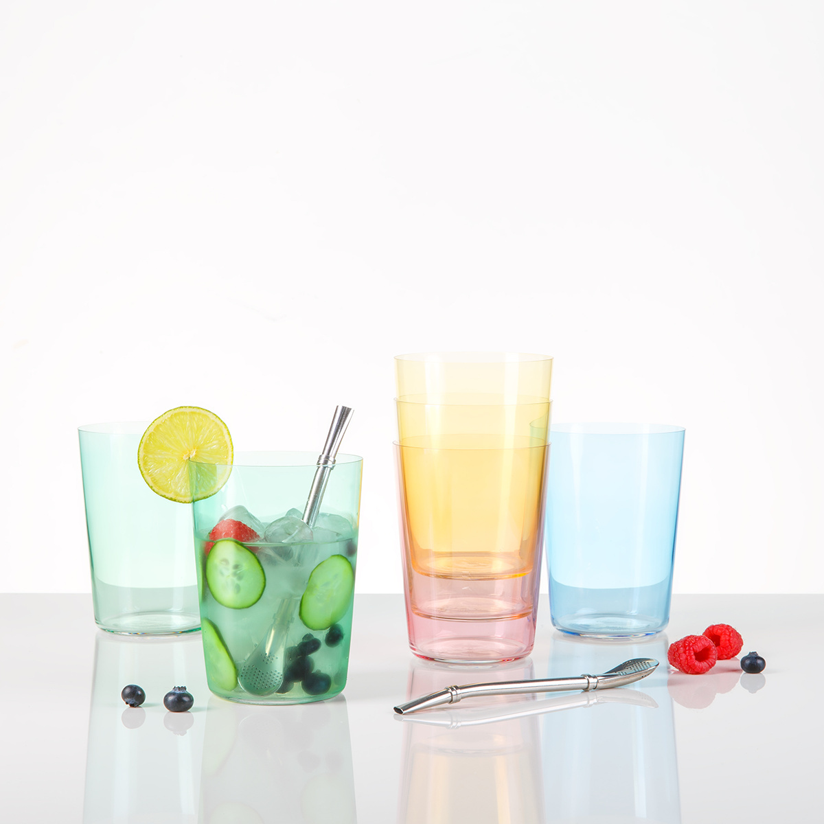 Tumbler-Gläser grün 515 ml 6er-Set – 21st Century Glas Lunasol META Glass