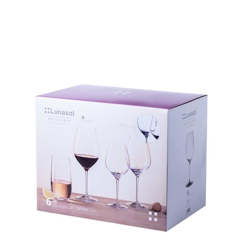 Rotweingläser 660 ml 6er-Set - Optima Line Glas Lunasol