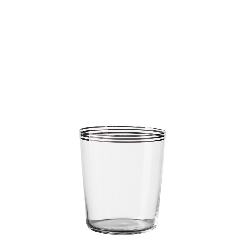 Tumbler-Gläser mit drei Streifen in Platin 440 ml 6er-Set - 21st Century Glas