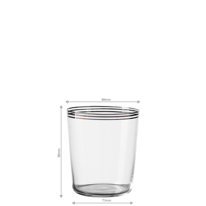 Tumbler-Gläser mit drei Streifen in Platin 440 ml 6er-Set - 21st Century Glas