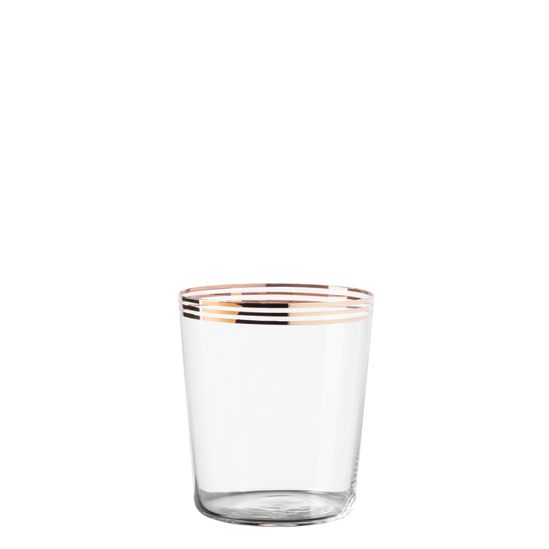 Tumbler-Gläser mit drei Goldstreifen 440 ml 6er-Set - 21st Century Glas