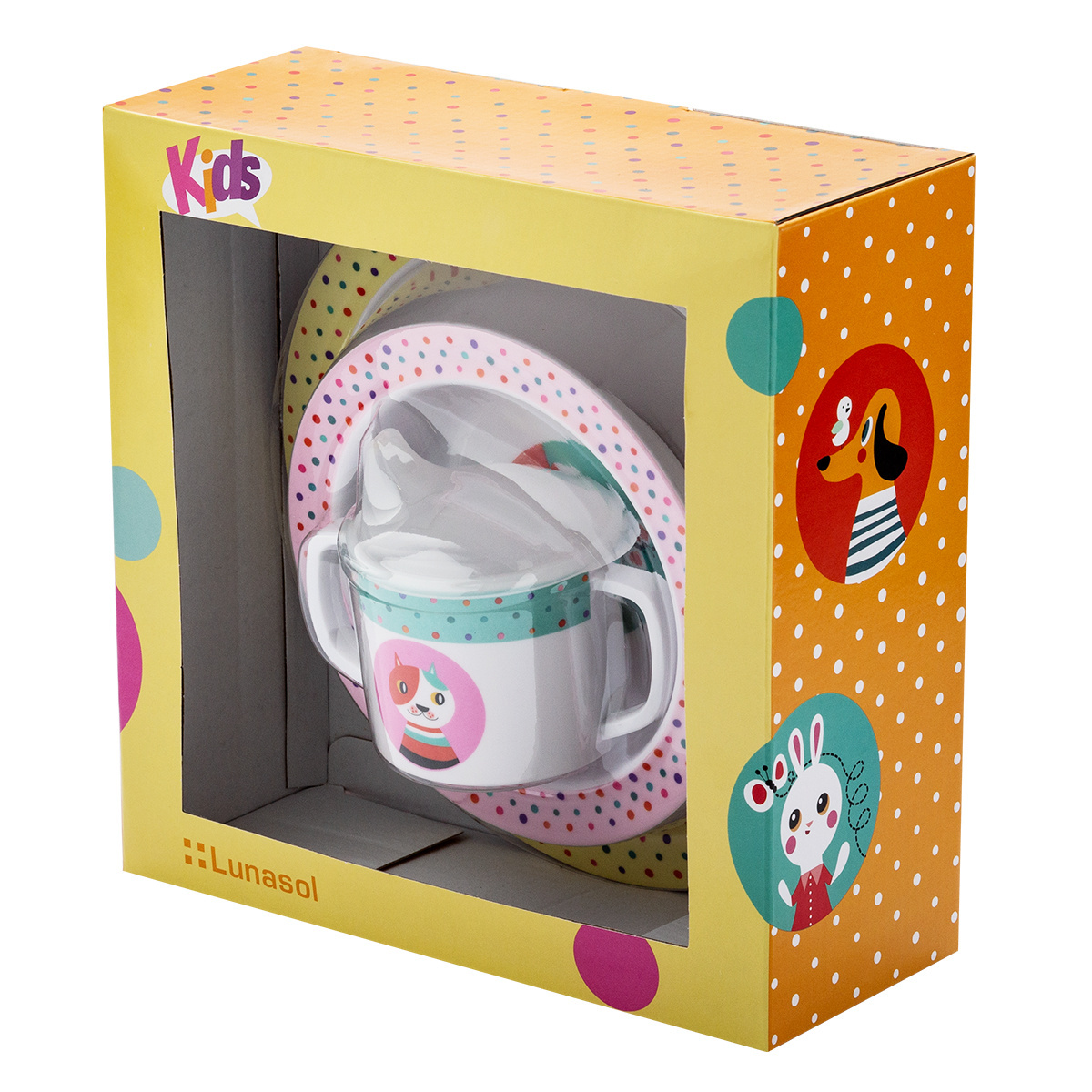 Kinder-Melamin-Set 3-tlg. – Kids WORLD Animals