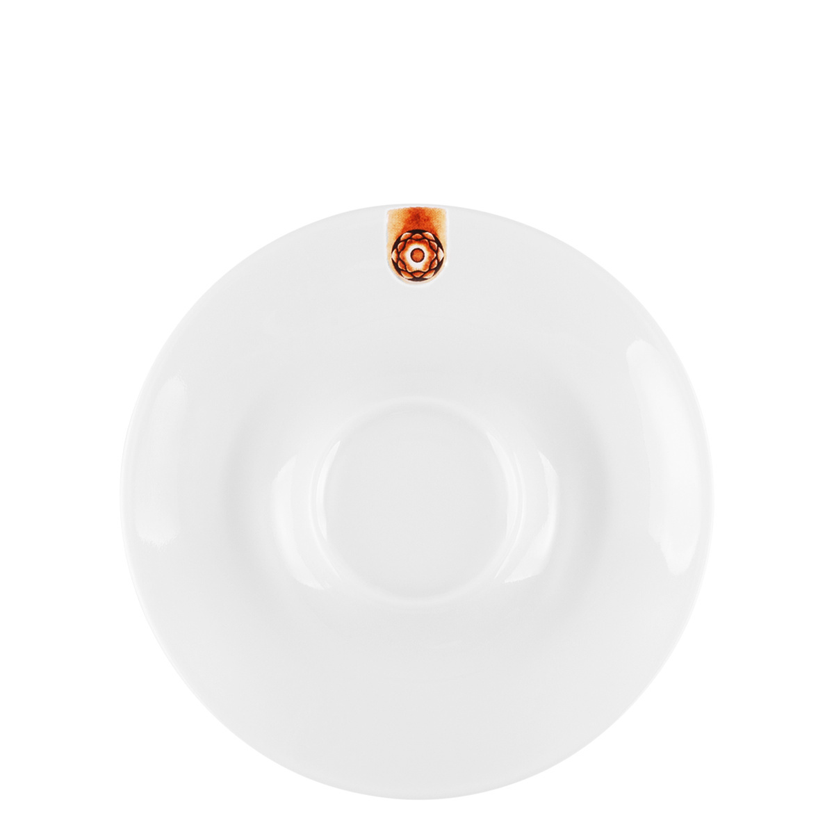 Kaffee-/Teeuntertasse mit braunem Ornament 15 cm – Gaya RGB