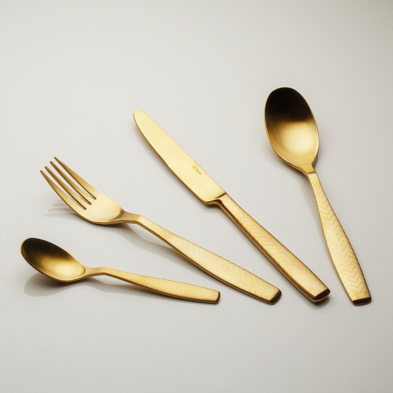 Besteck-Set 24-tlg. - Gaya All Satin gold - Chevron