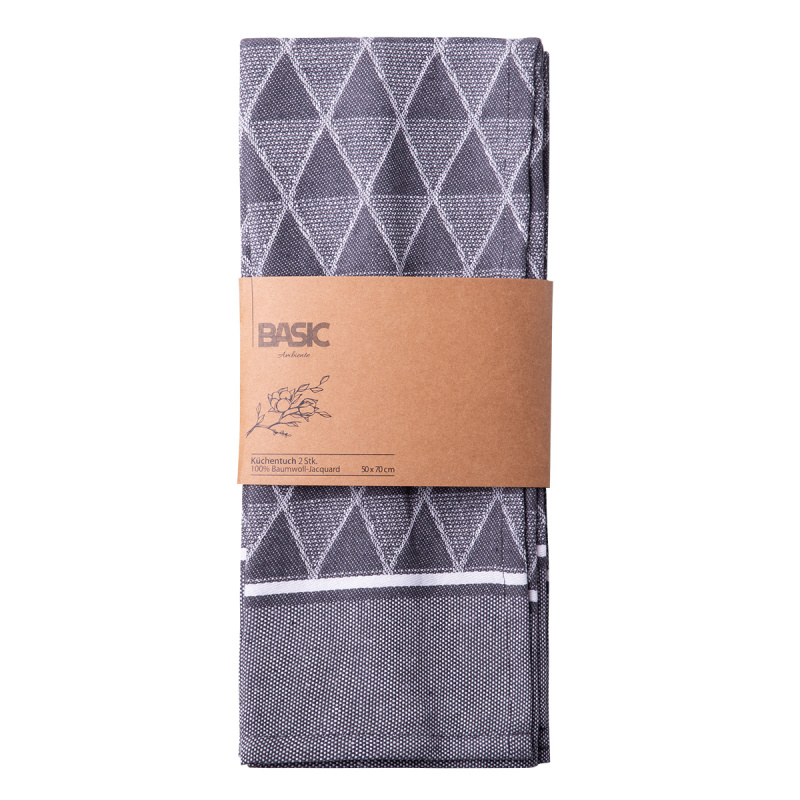 Stahlgraues Küchentuch 50 x 70 cm 2 Stk. – Basic Ambiente