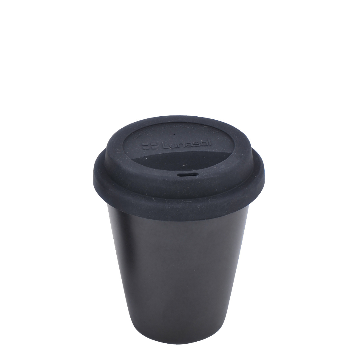 Mug schwarz mit Silikondeckel schwarz 2 dl - Traveller Lunasol