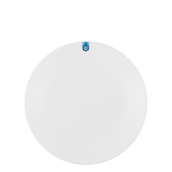 Teller flach Coupe mit braunem Ornament 25 cm – Gaya RGB