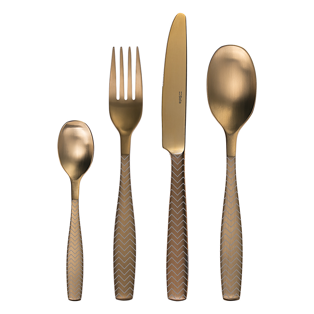 Besteck-Set 24-tlg. - Gaya All Satin gold - Chevron