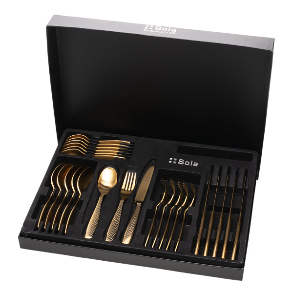 Besteck-Set 24-tlg. - Gaya All Satin gold - Chevron