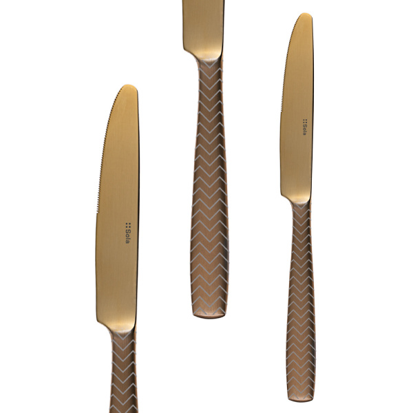 Besteck-Set 24-tlg. - Gaya All Satin gold - Chevron