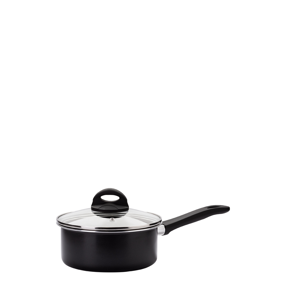 Stielkasserolle mit Glasdeckel ø 18 cm – Venus Lunasol Induktion black