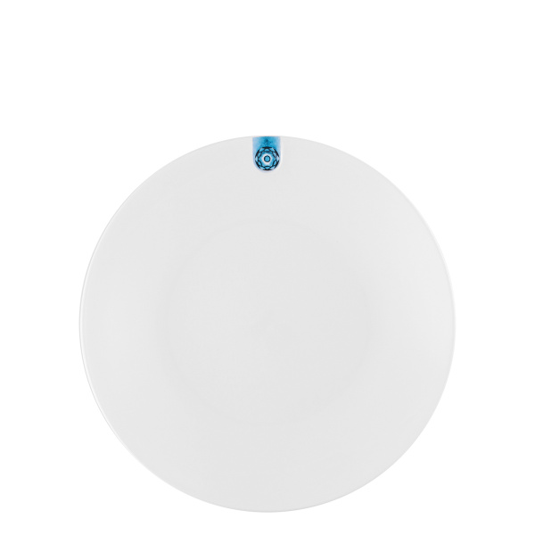 Teller flach Coupe mit bauem Ornament 20,5 cm – Gaya RGB