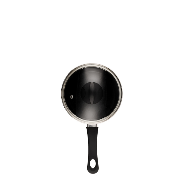 Stielkasserolle mit Glasdeckel ø 18 cm – Venus Lunasol Induktion black
