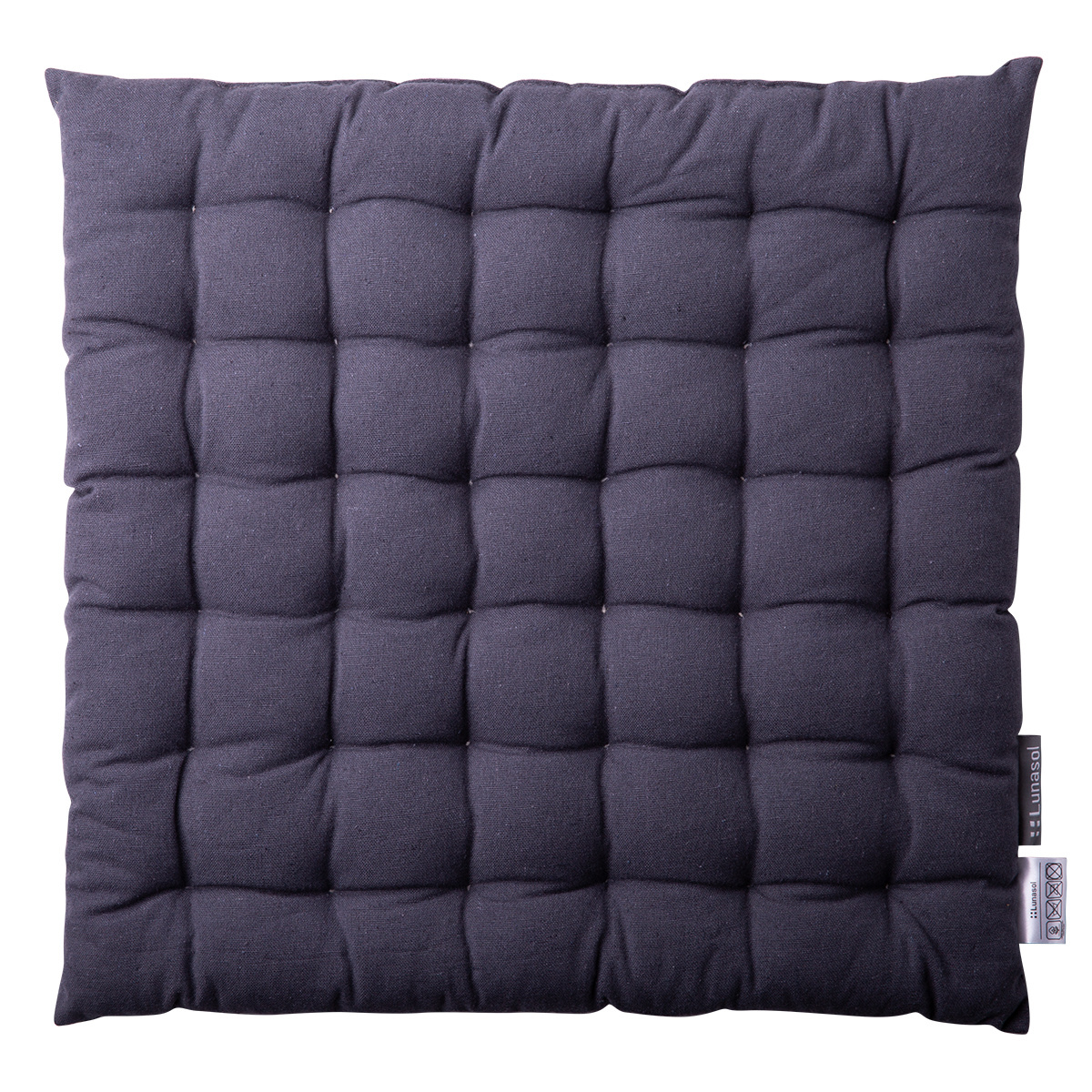 Stahlgraues Baumwoll-Stuhlkissen 40 x 40 x 4 cm – Basic Ambiente