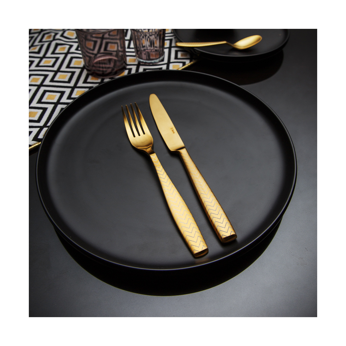 Besteck-Set 24-tlg. - Gaya All Satin gold - Chevron