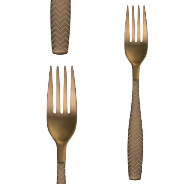 Besteck-Set 24-tlg. - Gaya All Satin gold - Chevron