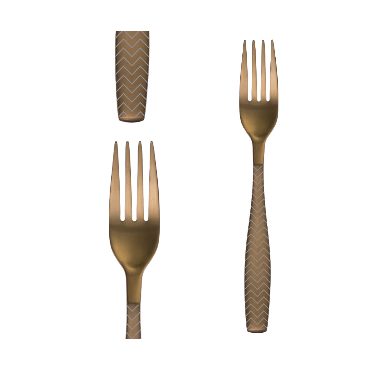 Besteck-Set 24-tlg. - Gaya All Satin gold - Chevron