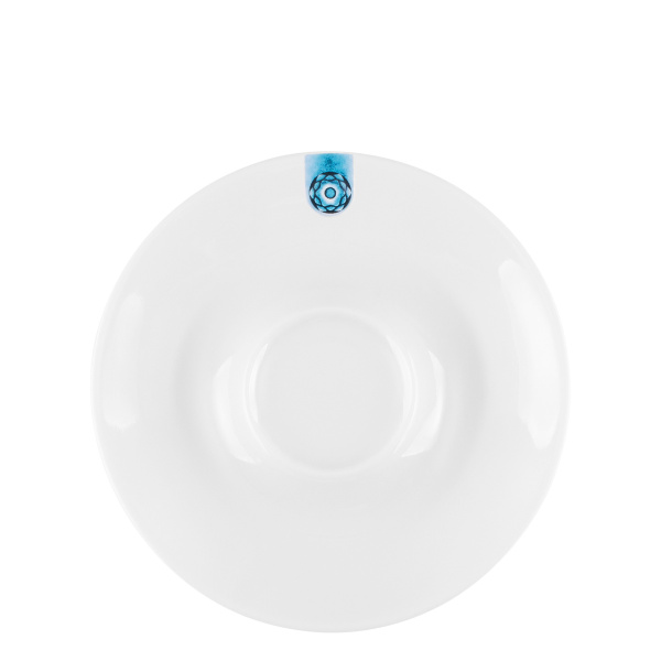Kaffee-/Teeuntertasse mit blauem Ornament 15 cm – Gaya RGB