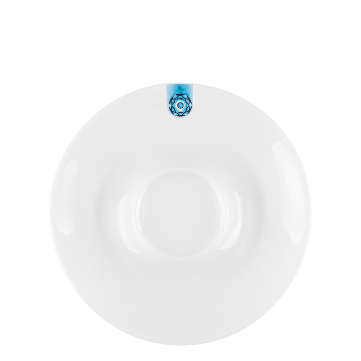 Kaffee-/Teeuntertasse mit blauem Ornament 15 cm – Gaya RGB