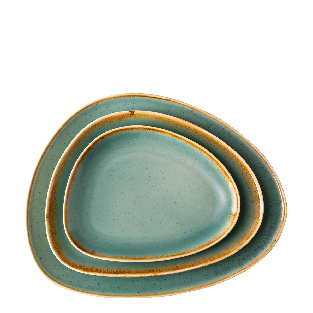 Teller Triangle Sand türkis 30,5 x 24,2 cm – Gaya