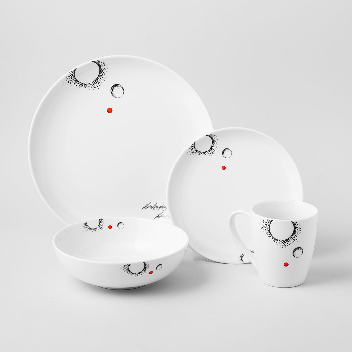 Tanier plytký Coupe 19 cm set 4 ks - S-Art Elements Fire
