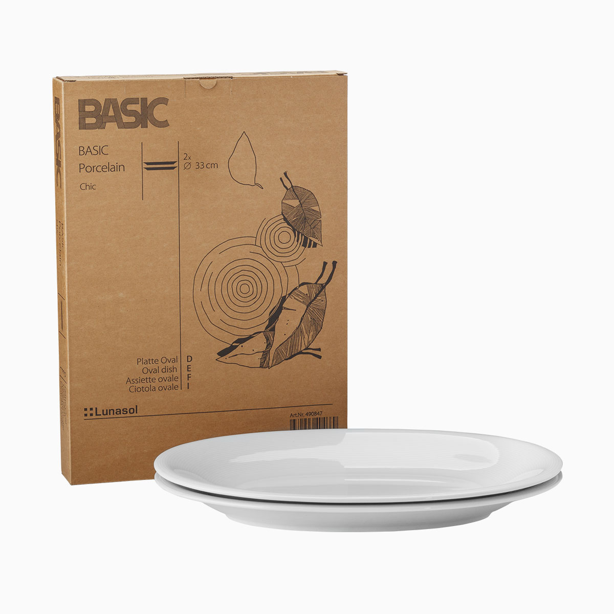 Platte Oval 33 cm Set 2-tlg. - Basic Chic