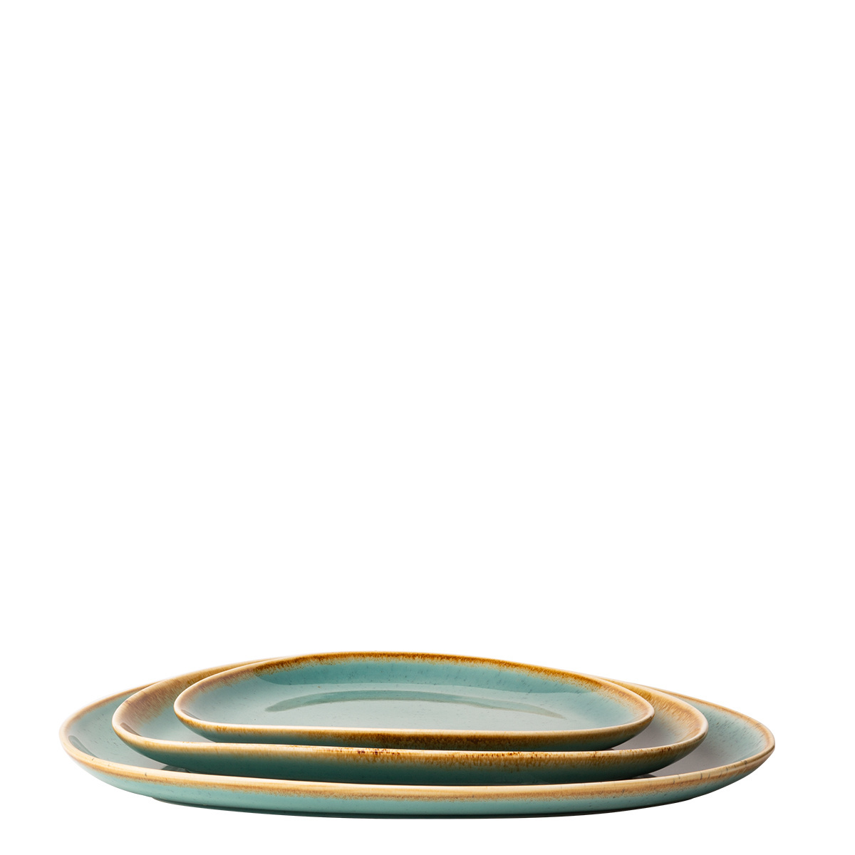 Teller Triangle Sand türkis 30,5 x 24,2 cm – Gaya