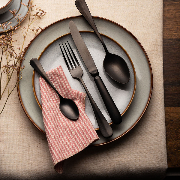 Besteck-Set 30-tlg. - Baguette Vintage PVD Black Stone Wash