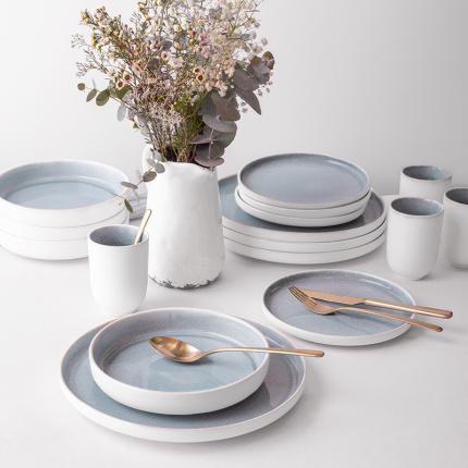 Flacher Teller U-Coupe 200 mm - Gaya Atelier Glacial Ice