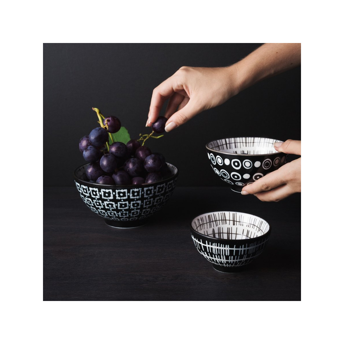 Müslischalen-Set 3-tlg. - Basic Dots Black