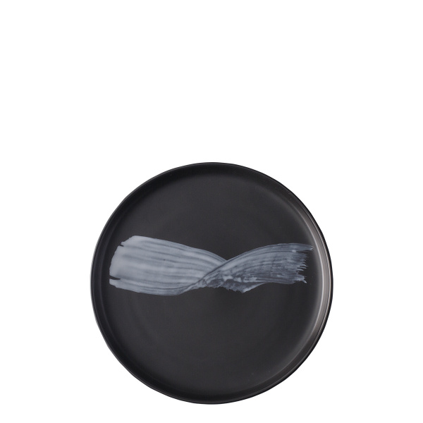 Teller flach U-Coupe schwarz ø20 cm – Gaya Atelier Flow Art