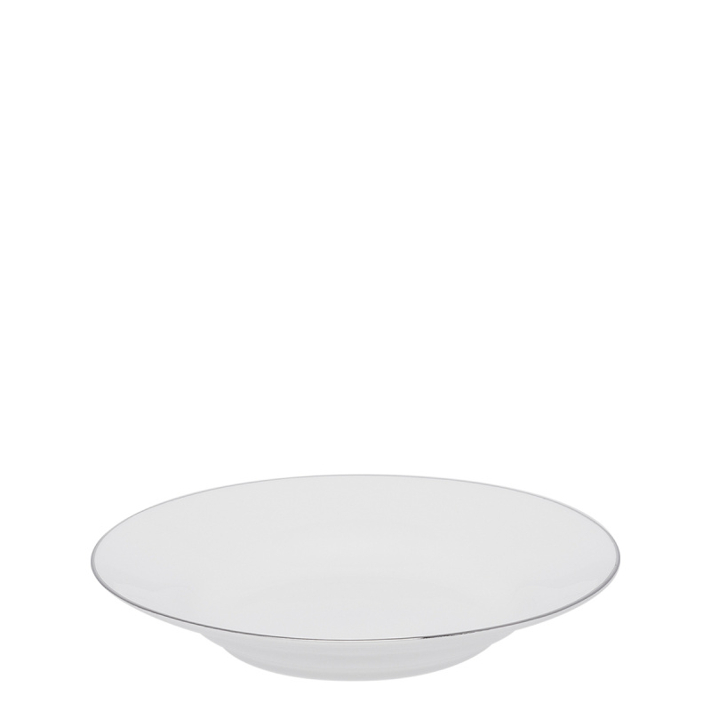Tiefer Teller 23 cm mit Platinrand - Premium Platinum Line