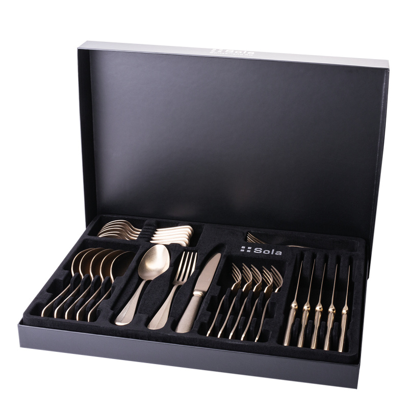 Besteck-Set 30-tlg. - Baguette Vintage PVD Champagne Stone Wash