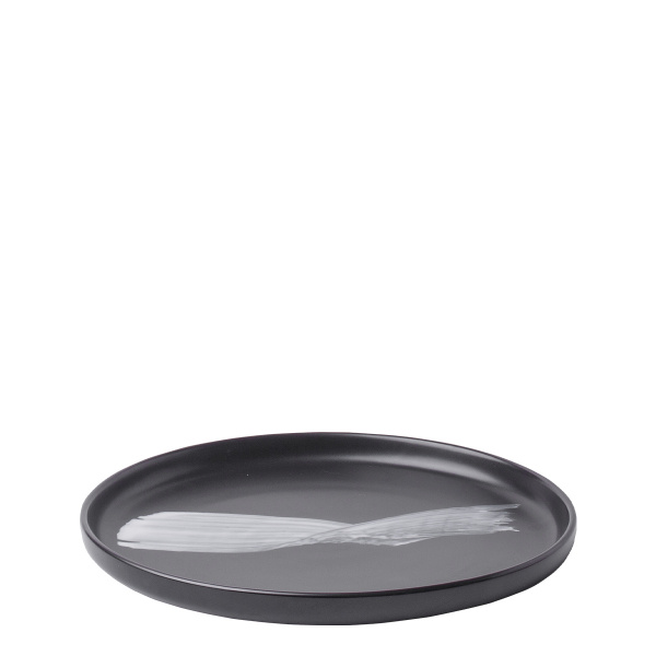 Teller flach U-Coupe schwarz ø20 cm – Gaya Atelier Flow Art