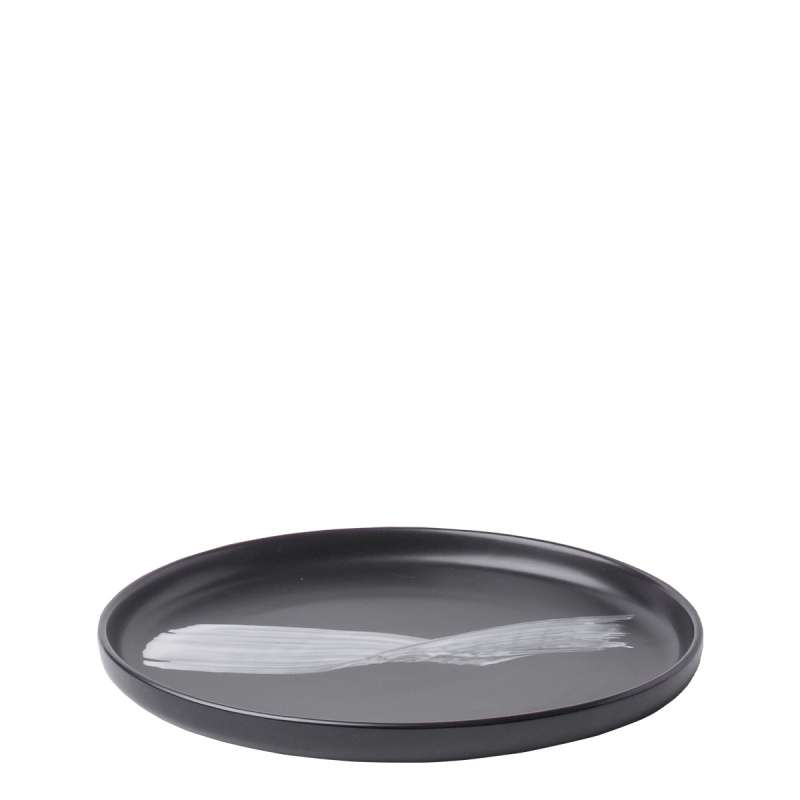 Teller flach U-Coupe schwarz ø20 cm – Gaya Atelier Flow Art