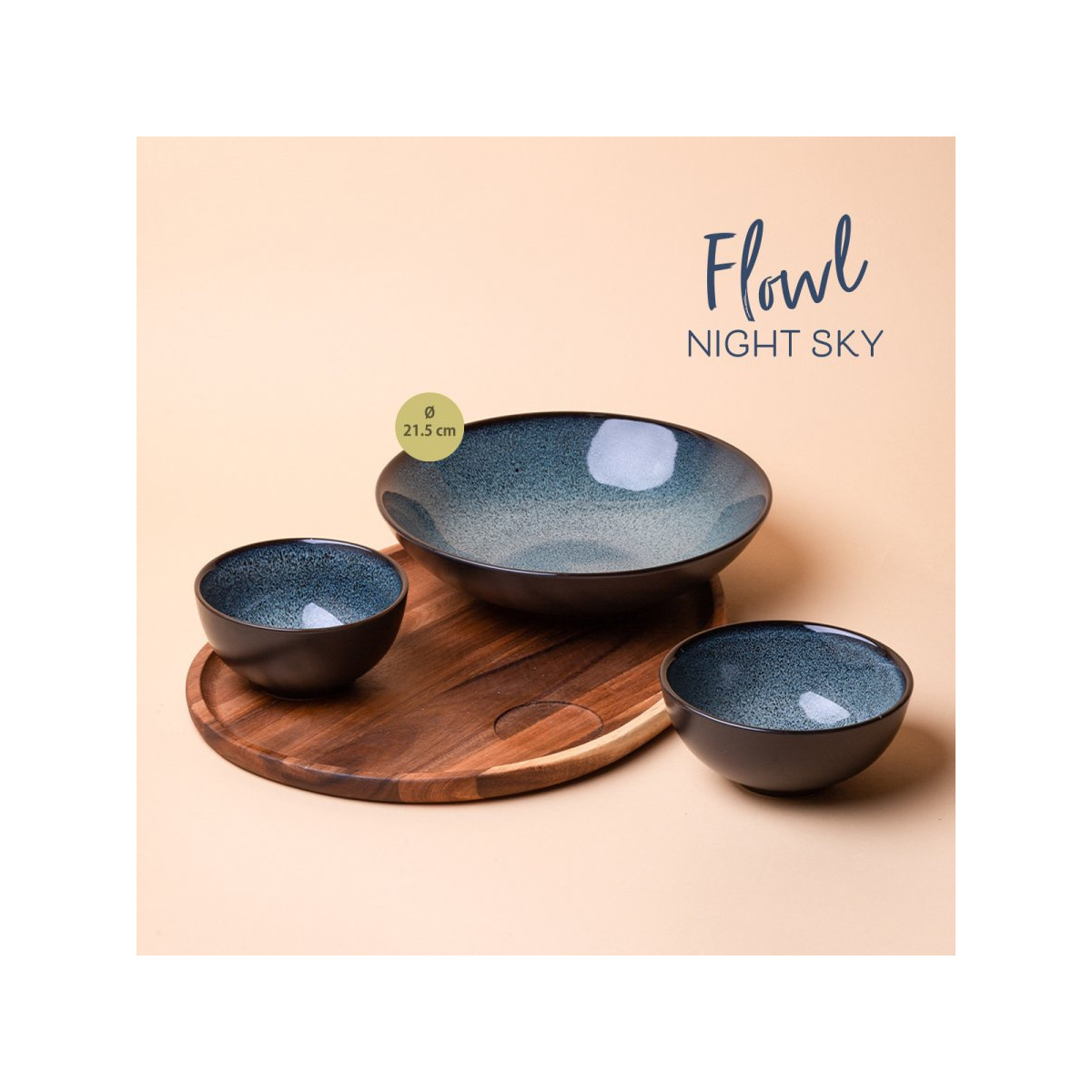 Flowl Night Sky Schalen-Set + Tablett | Gaya Lunasol
