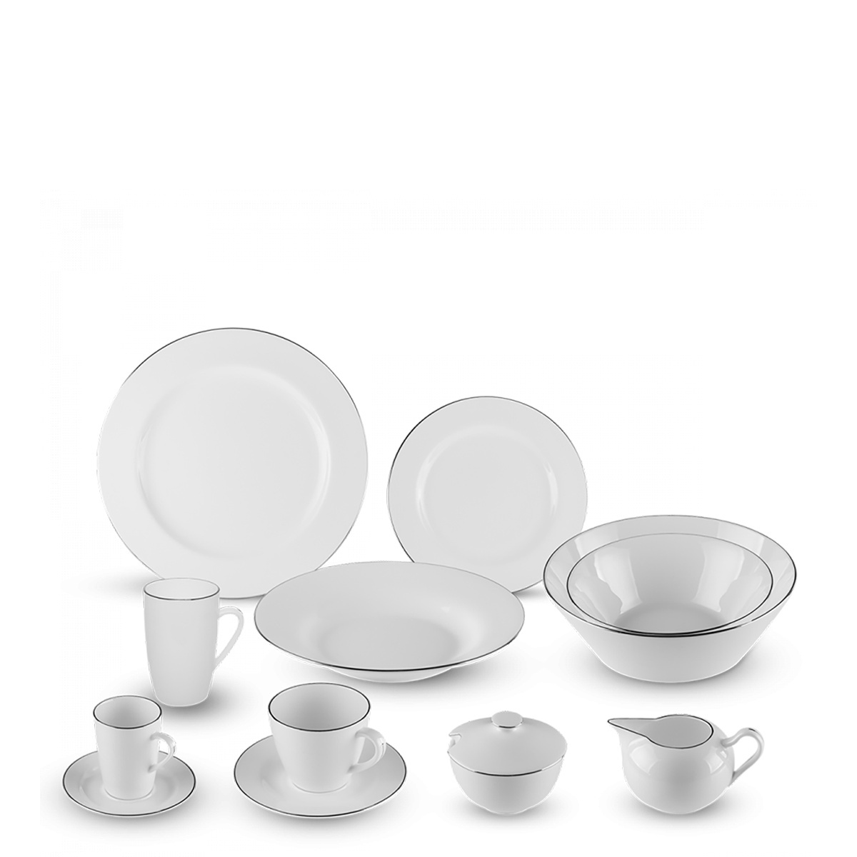 Porzellan-Set 52-tlg. - Premium Platinum Line