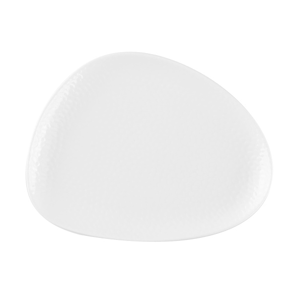 Teller flach triangle weiss 25,5 cm – Flow