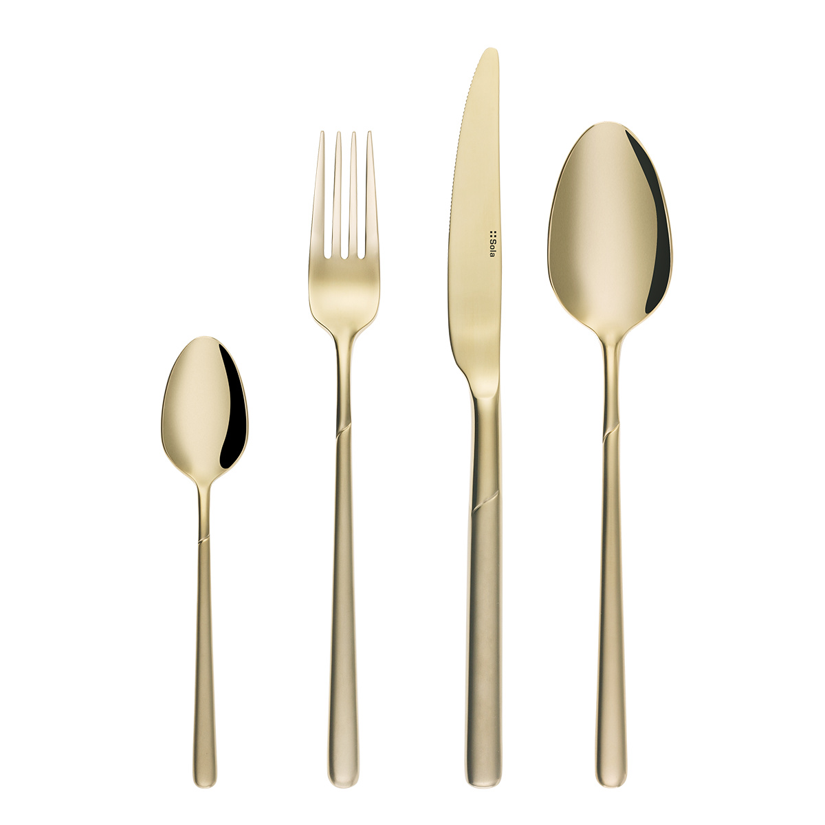Besteck-Set 16-tlg. – Kyoto PVD Champagne sandgestrahlt