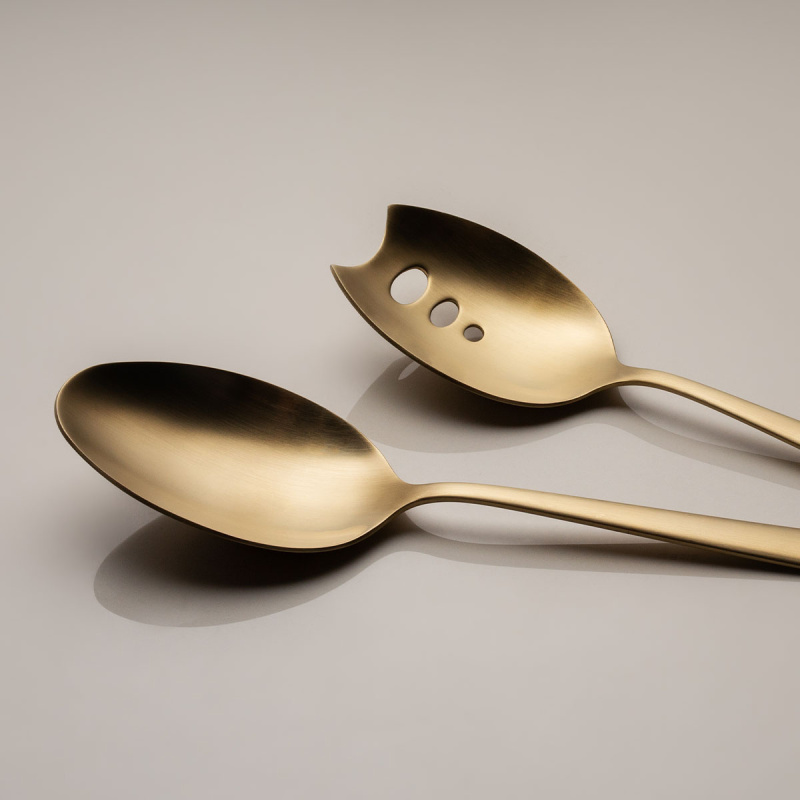 Gemüse-/Salatgabel – Salamanca PVD Champagne ganz matt