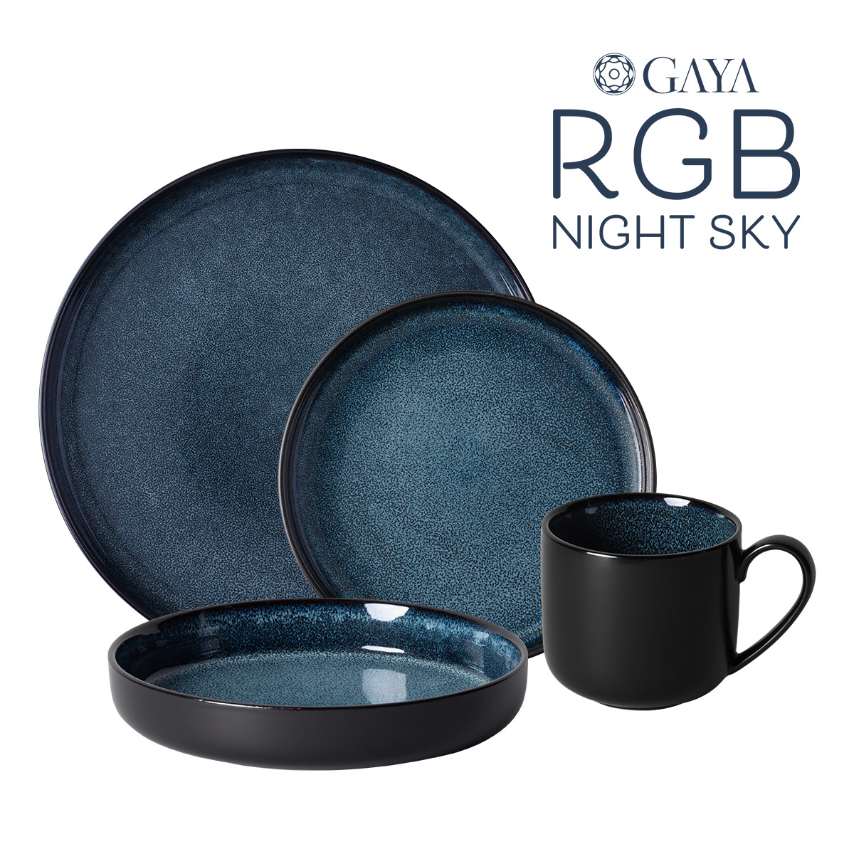 Porzellanset 16-tlg. - Gaya RGB Night Sky Lunasol