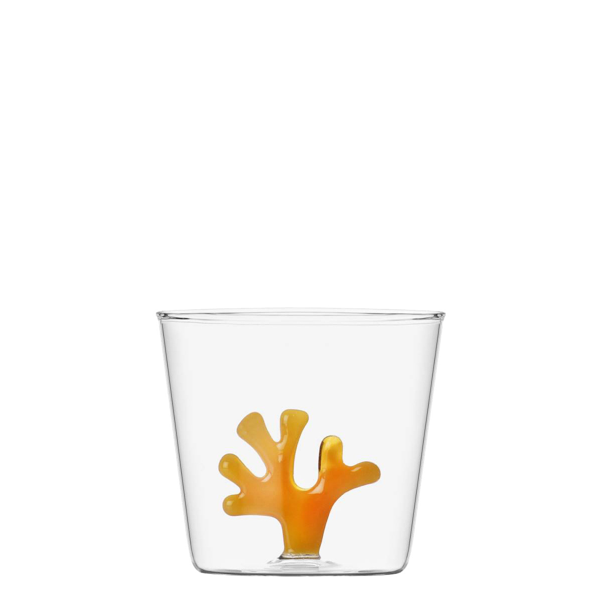 Glas mit orangefarbenem Korallenmotiv 350 ml