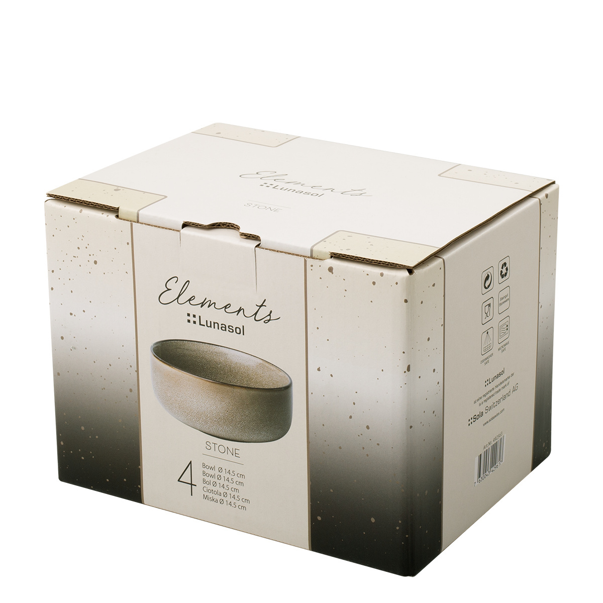 Set keramických misiek 4 ks – Elements Stone
