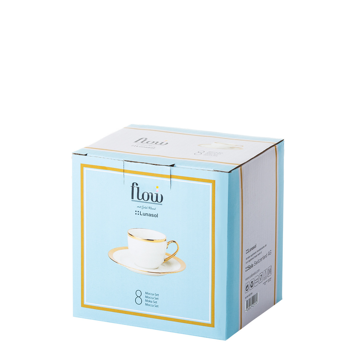 Mocca-Set 8-tlg. - FLOW Lunasol mit Gold-Rand