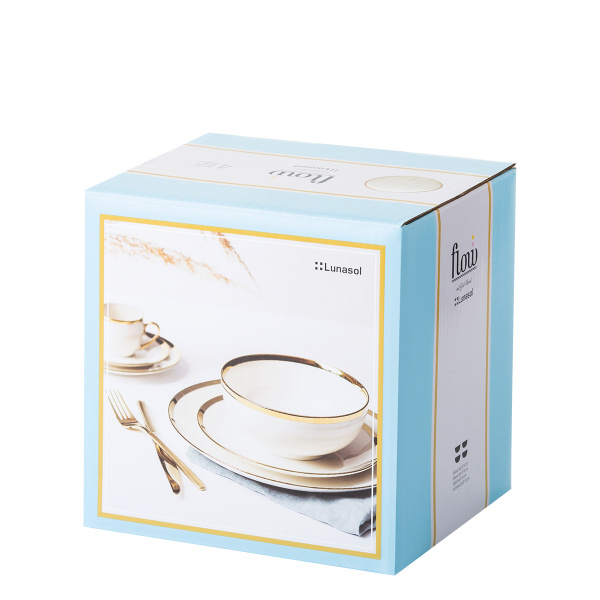 Bowl 16 cm Set 4-tlg. - FLOW Lunasol mit Gold-Rand