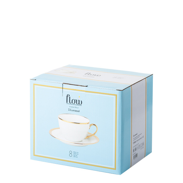 Kaffee-Set 8-tlg. - FLOW Lunasol mit Gold-Rand