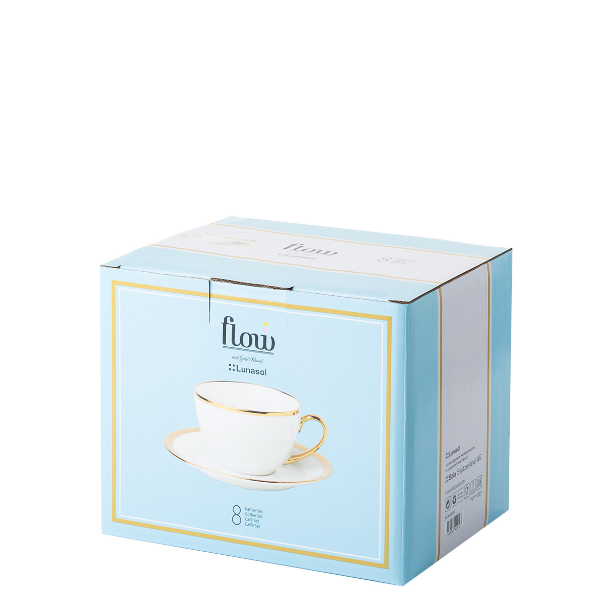 Kaffee-Set 8-tlg. - FLOW Lunasol mit Gold-Rand