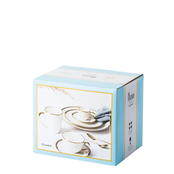 Kaffee-Set 8-tlg. - FLOW Lunasol mit Gold-Rand